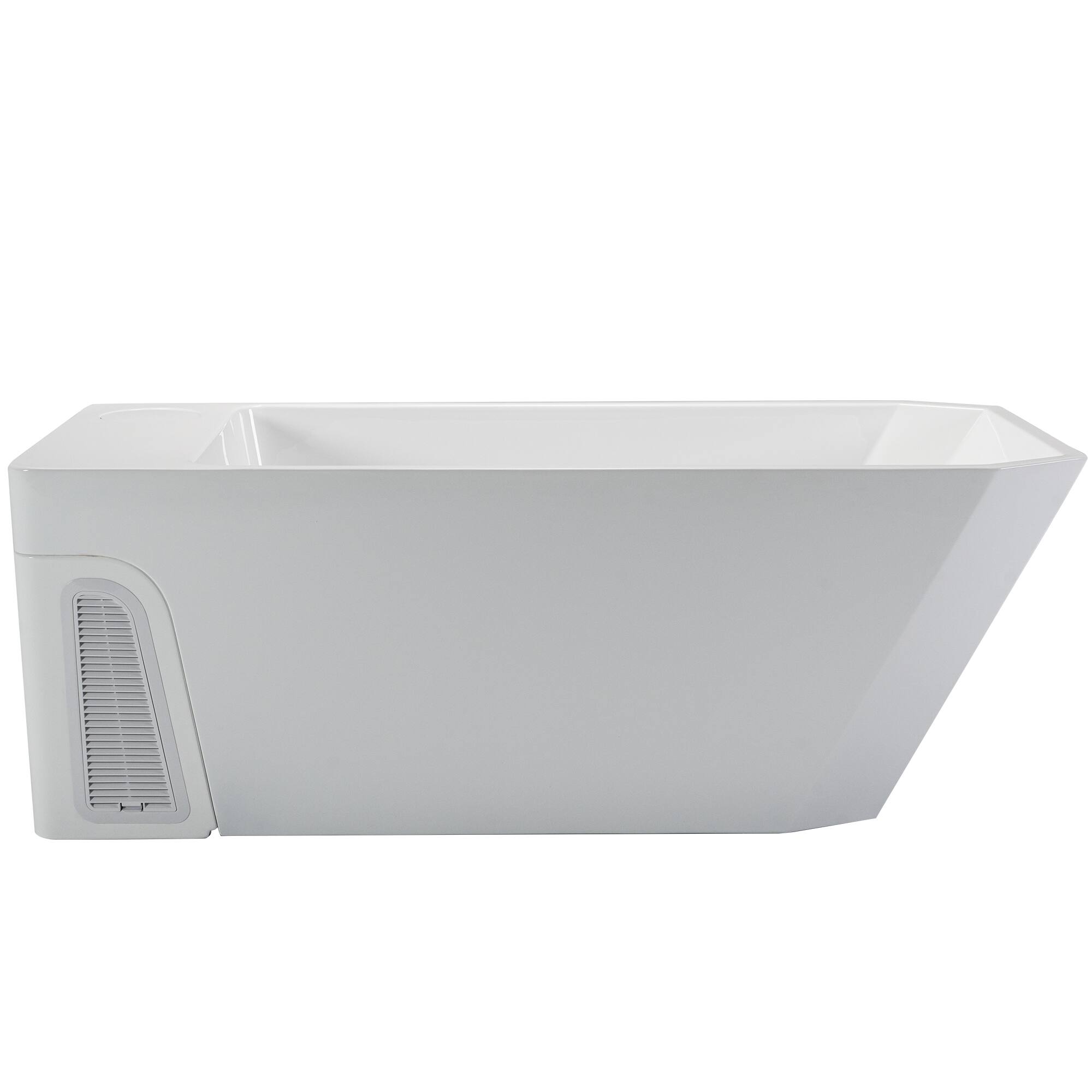 Left. Empava - 77 in. x 31.5 in. Cold Plunge Freestanding Bathtub 2 Jets Ice Bath W/ Ozone Sterilization - Chiller - Heater in White - White.
