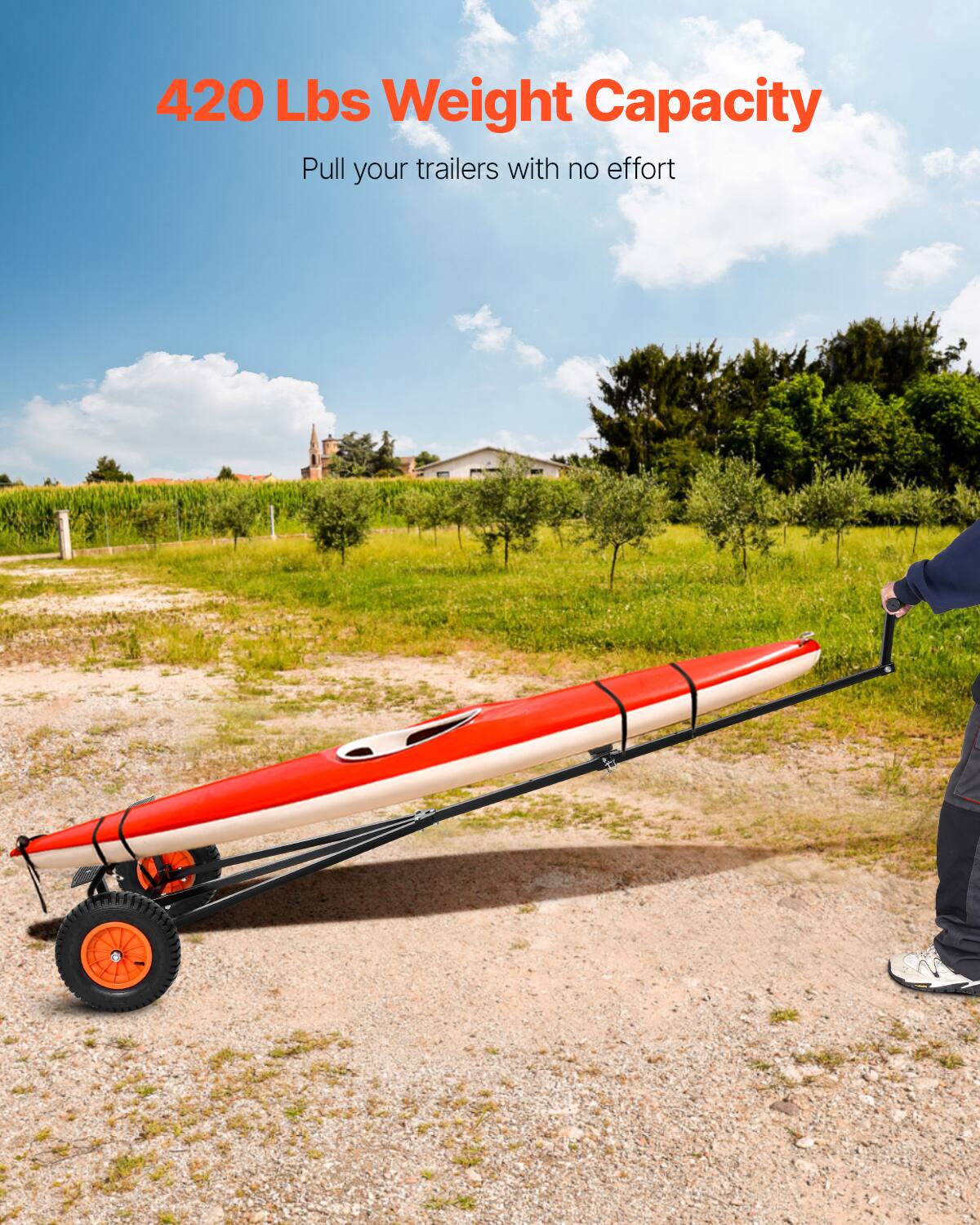 420 Lbs Weight Capacity. Pull your trailers with no effort.