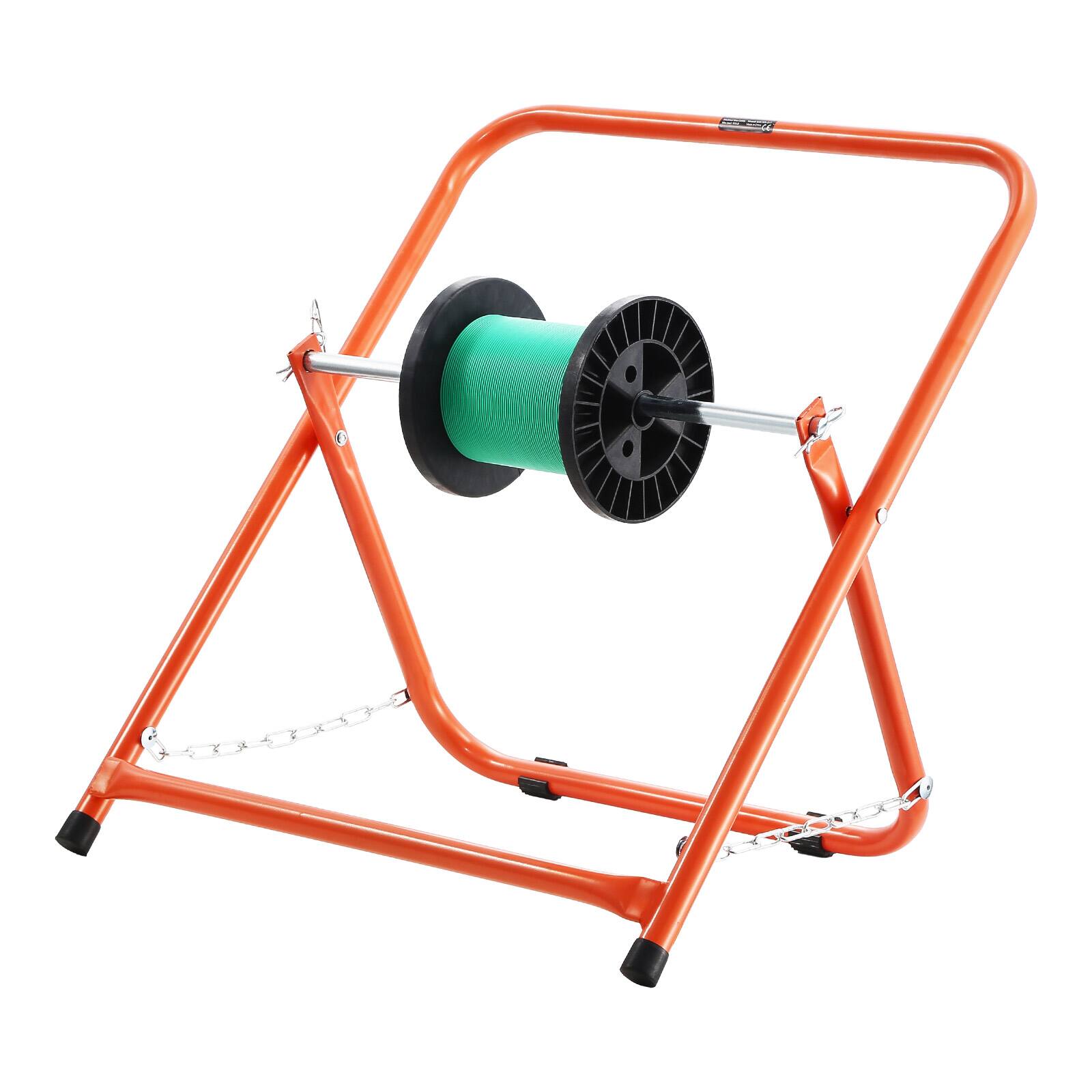 Alt View 5. VEVOR - Cable Caddy, Heavy Duty Steel Frame, Spool Holder for Electrical Wires, Portable Wire Dispenser for Up to 20 in Diameter - Orange.