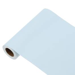 Unique Bargains - Decorative Peel and Stick Wallpaper 197"x5.9" Solid Color Vinyl Self Adhesive for Home Wall Covering - Light Blue