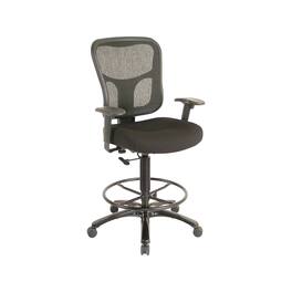 Tempur-Pedic - Fabric Drafting Chair with Backrest and Footrest with Lumbar Support, (TP8200 - Black