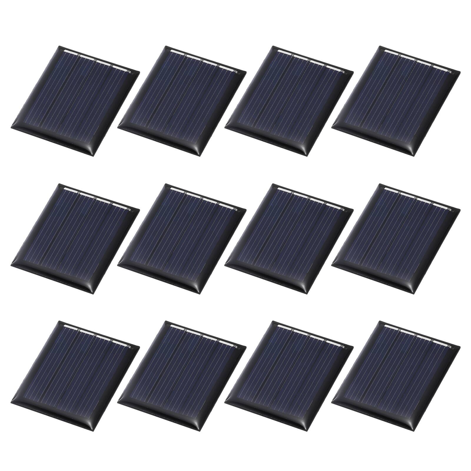 Front. Unique Bargains - 12pcs 2V 0.12W 60mA Mini Solar Panels, Small Solar PV Cells for DIY Electric Toy Materials Kits - Black.