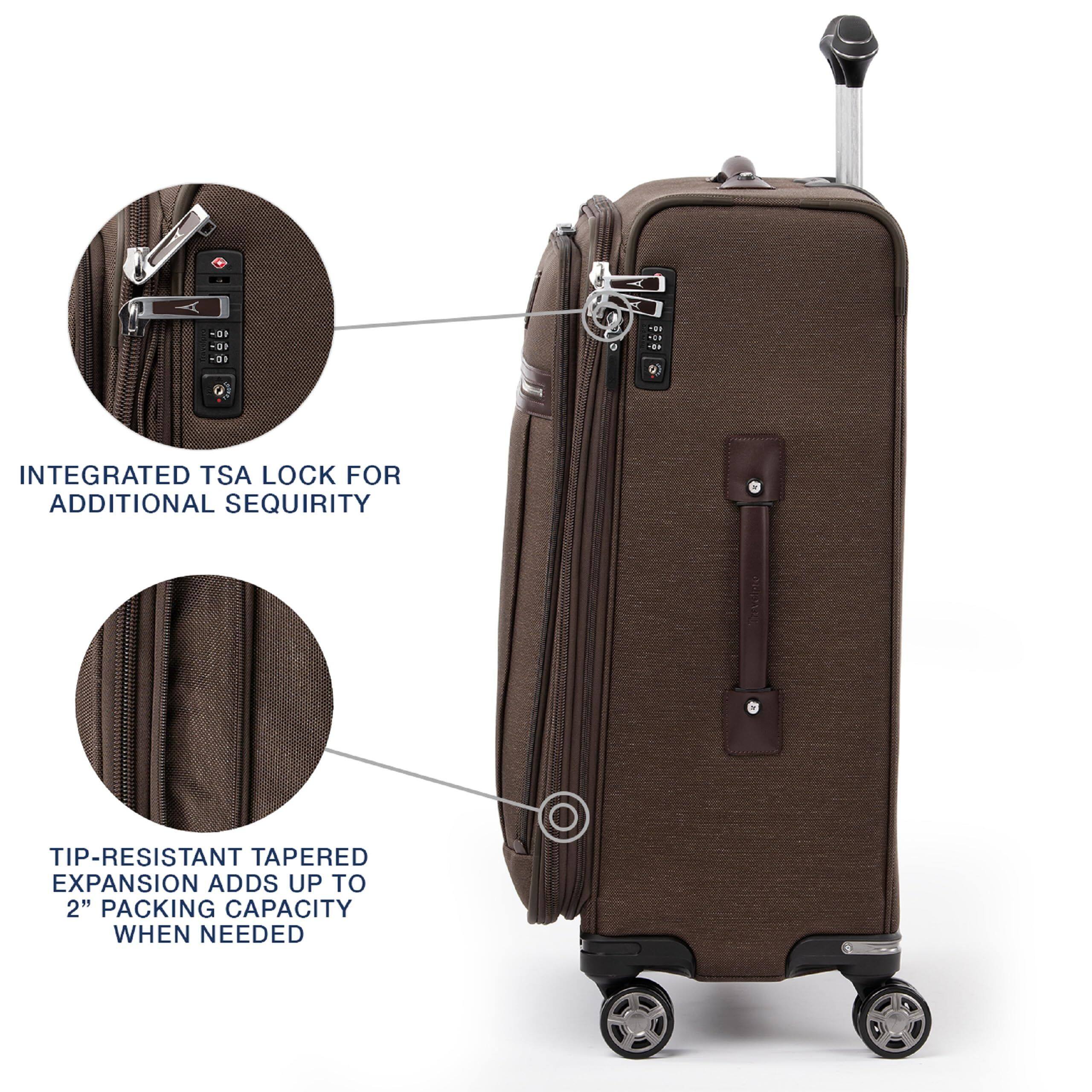 INTEGRATED TSA LOCK FOR ADDITIONAL SECURITY

TIP-RESISTANT TAPERED EXPANSION ADDS UP TO 2" PACKING CAPACITY WHEN NEEDED