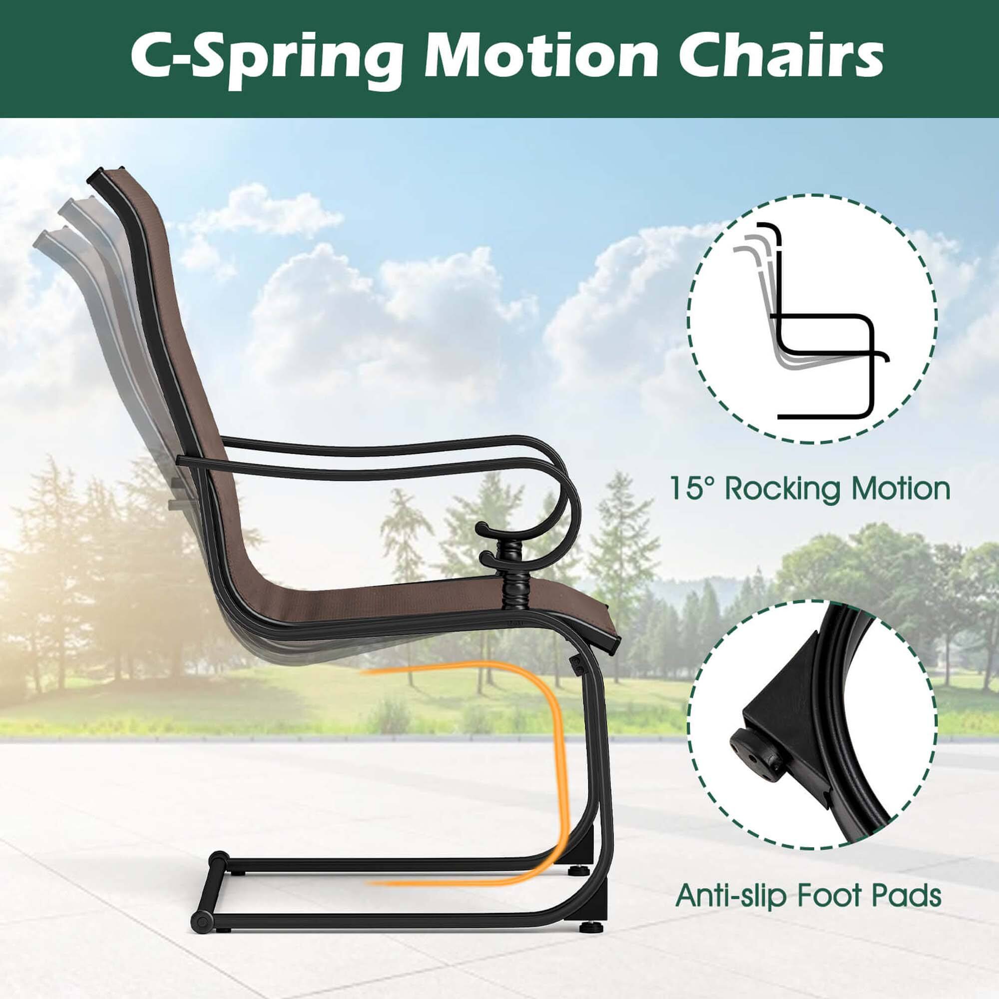 C-Spring Motion Chairs: 15 Rocking Motion Anti-slip Foot Pads