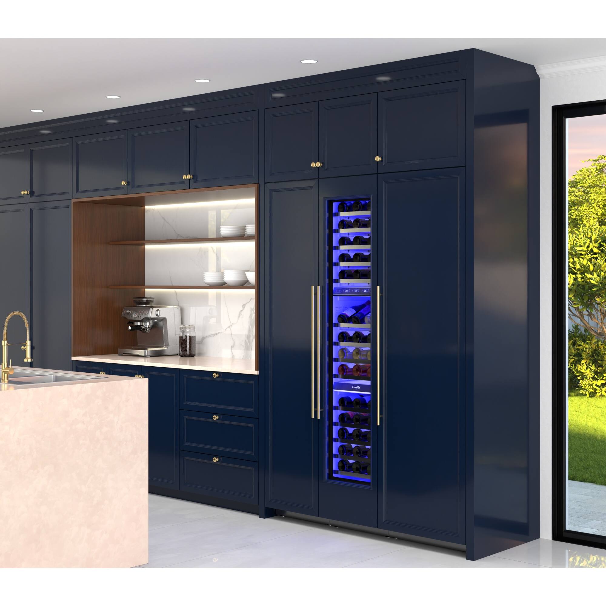 Back. Koolmore - KoolMore Reserve Panel Ready 24 in. Column Refrigerator with a 18 in. Wine Cooler and 18 in. Freezer - White.