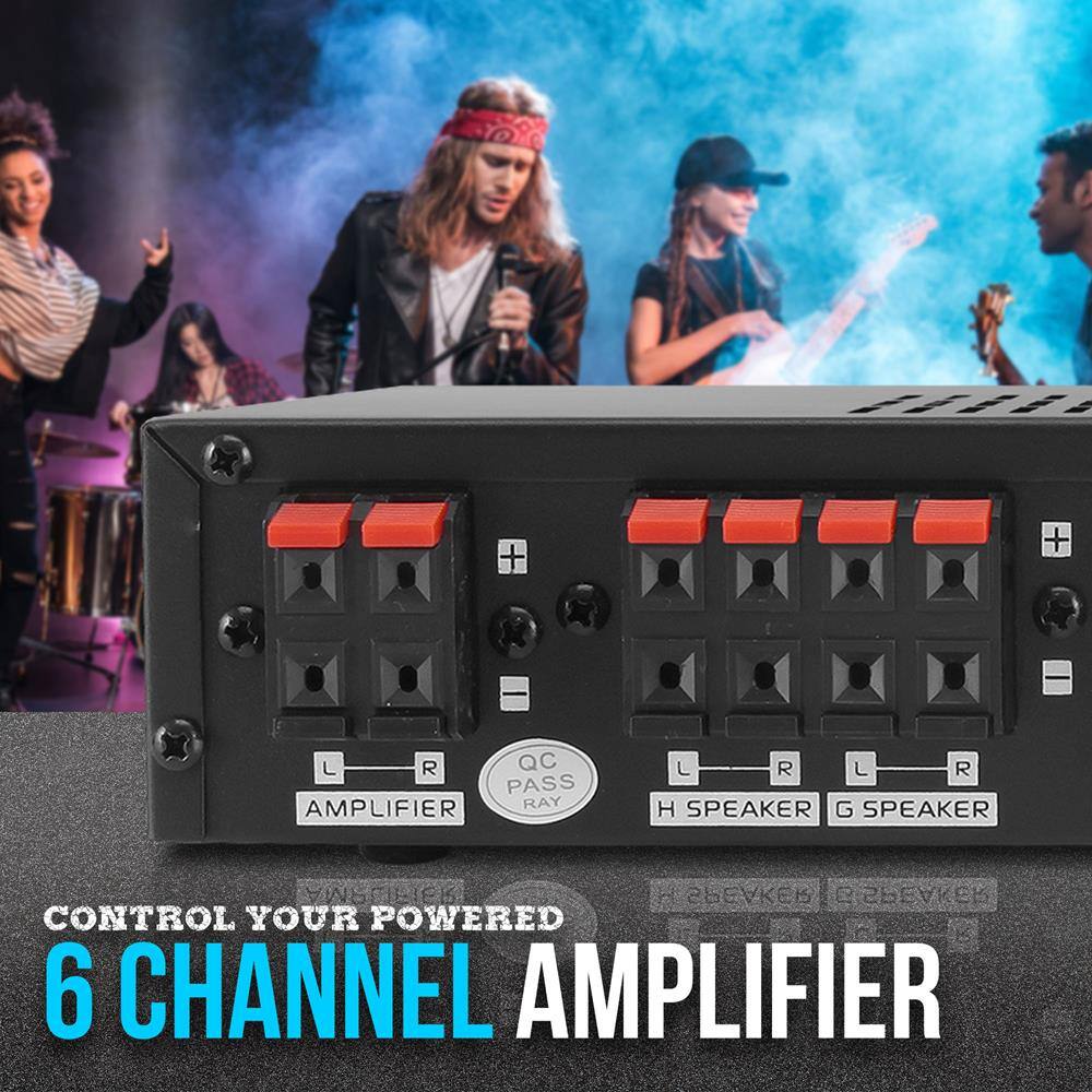 M + L R QC PASS AMPLIFIER RAY L R L R H SPEAKER G SPEAKER SMA TH-TER SPEAKER 13 SPEAKER CONTROL YOUR POWERED 6 CHANNEL AMPLIFIER

CONTROL YOUR POWERED 6 CHANNEL AMPLIFIER