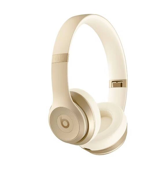 Left. Beats - Beats Solo 4 Bluetooth Wireless On-Ear Headphones - Metallic Gold - MDHW4LL/A - Gold.
