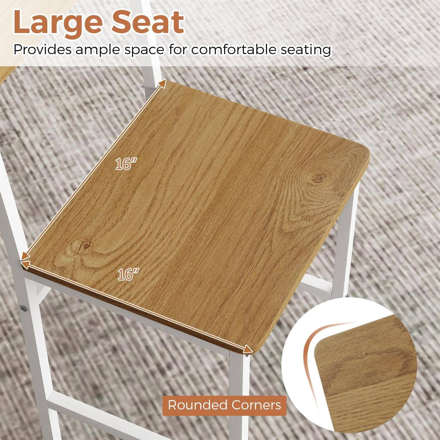 Large Seat  
Provides ample space for comfortable seating  
16" x 16"  
Rounded Corners