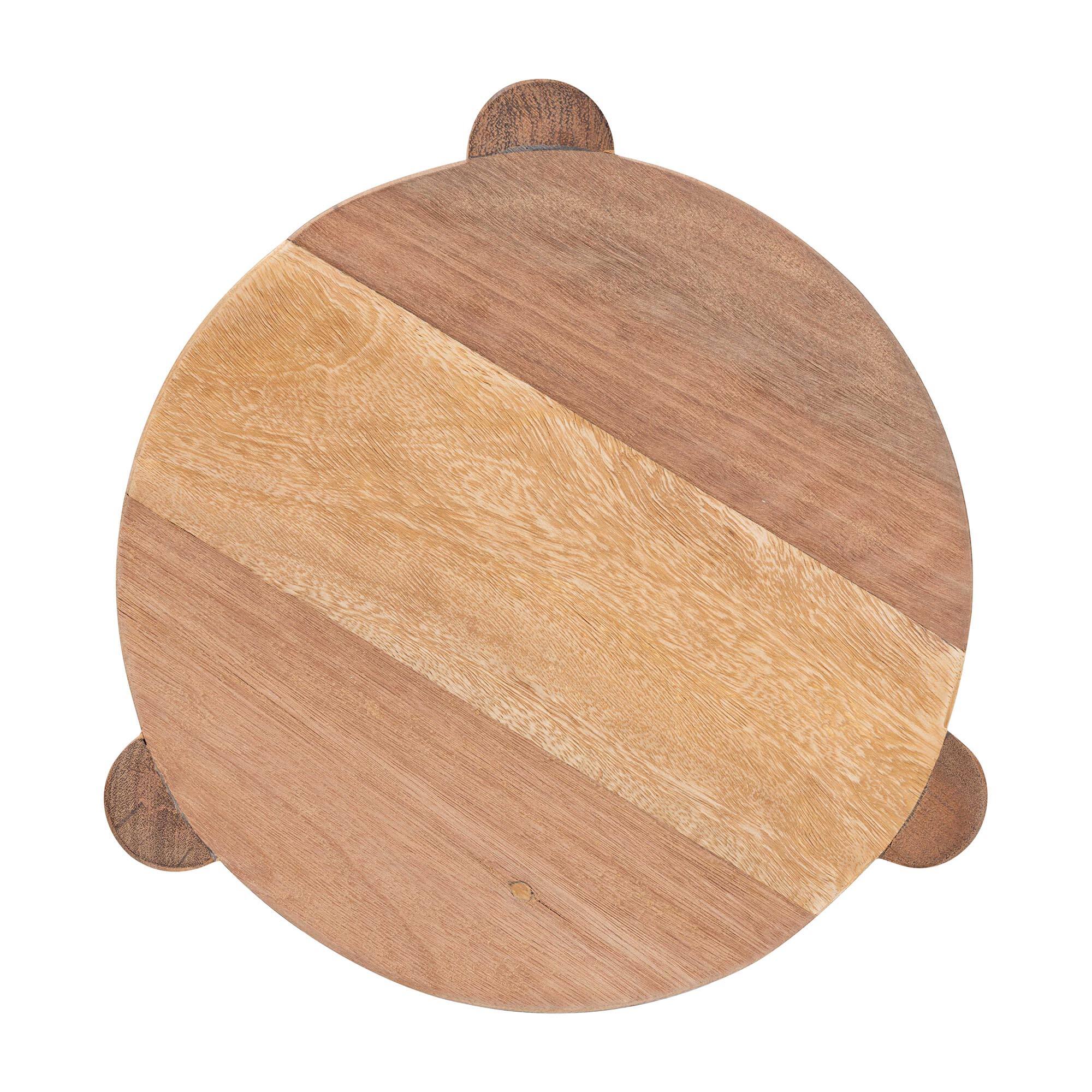 Alt View 1. bali & pari - Shadi Acacia Wood Multipurpose Accent Stool - Sculptural End Table with Tripod Base - Natural Brown.