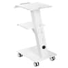 Front. VEVOR - Lab Trolley, 3-Layer Rolling Lab Cart with Built-in Socket, Tray Rolling Clinic Cart with Swivel Wheels, 220lbs Capacity - White.