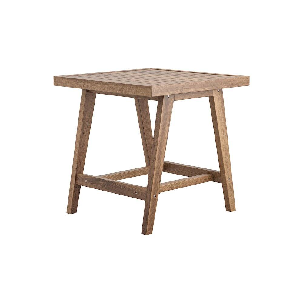Front. New Classic Furniture - Ashton Wood Patio End Table in Natural - Brown.
