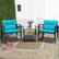 Alt View 1. Costway - 3PCS Patio Rattan Furniture Set Rocking Chairs Cushioned Conversation Set - Blue.