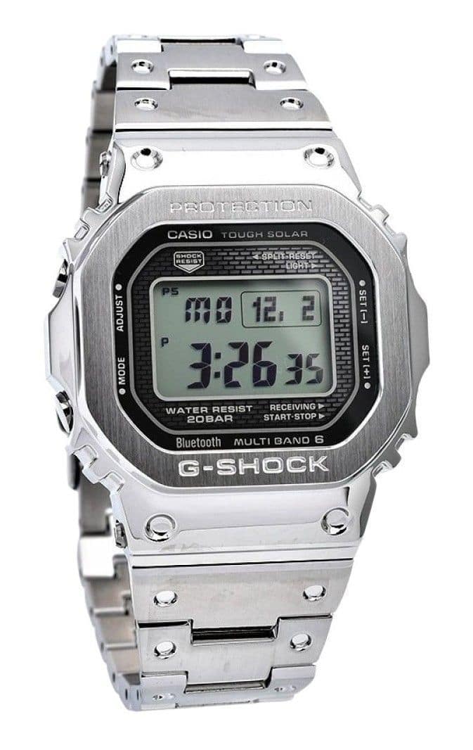 Casio - G-SHOCK Digital Smartphone Link Full Metal Tough Solar GMW-B5000D-1 200M Men's Watch - Silver
