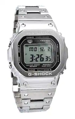 Casio - G-SHOCK Digital Smartphone Link Full Metal Tough Solar GMW-B5000D-1 200M Men's Watch - Silver