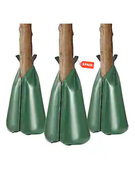 VEVOR - Tree Watering Bag, 3 Packs 20 Gallons Watering Bags for New Trees, 5-9 Hours Slow Release Refillable Drip Irrigation Bag - Green
