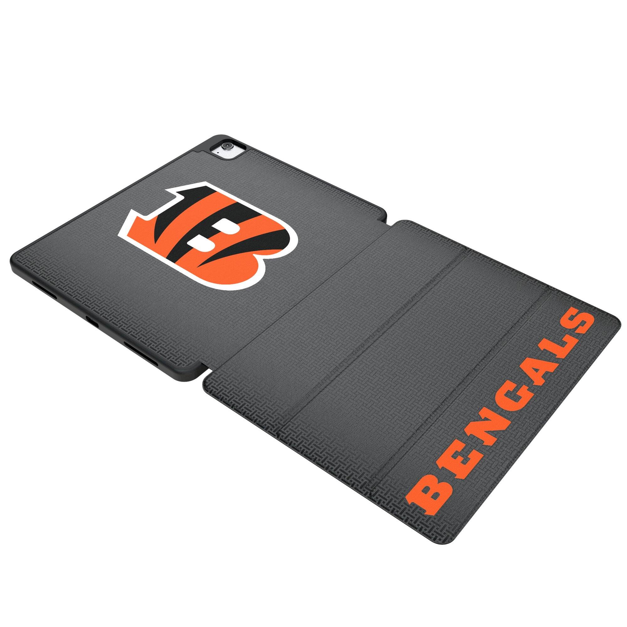 Front. Keyscaper - Cincinnati Bengals iPad Case - 7/8/9 Gen / 10.5in Pro / 3rd Gen Air - Black.