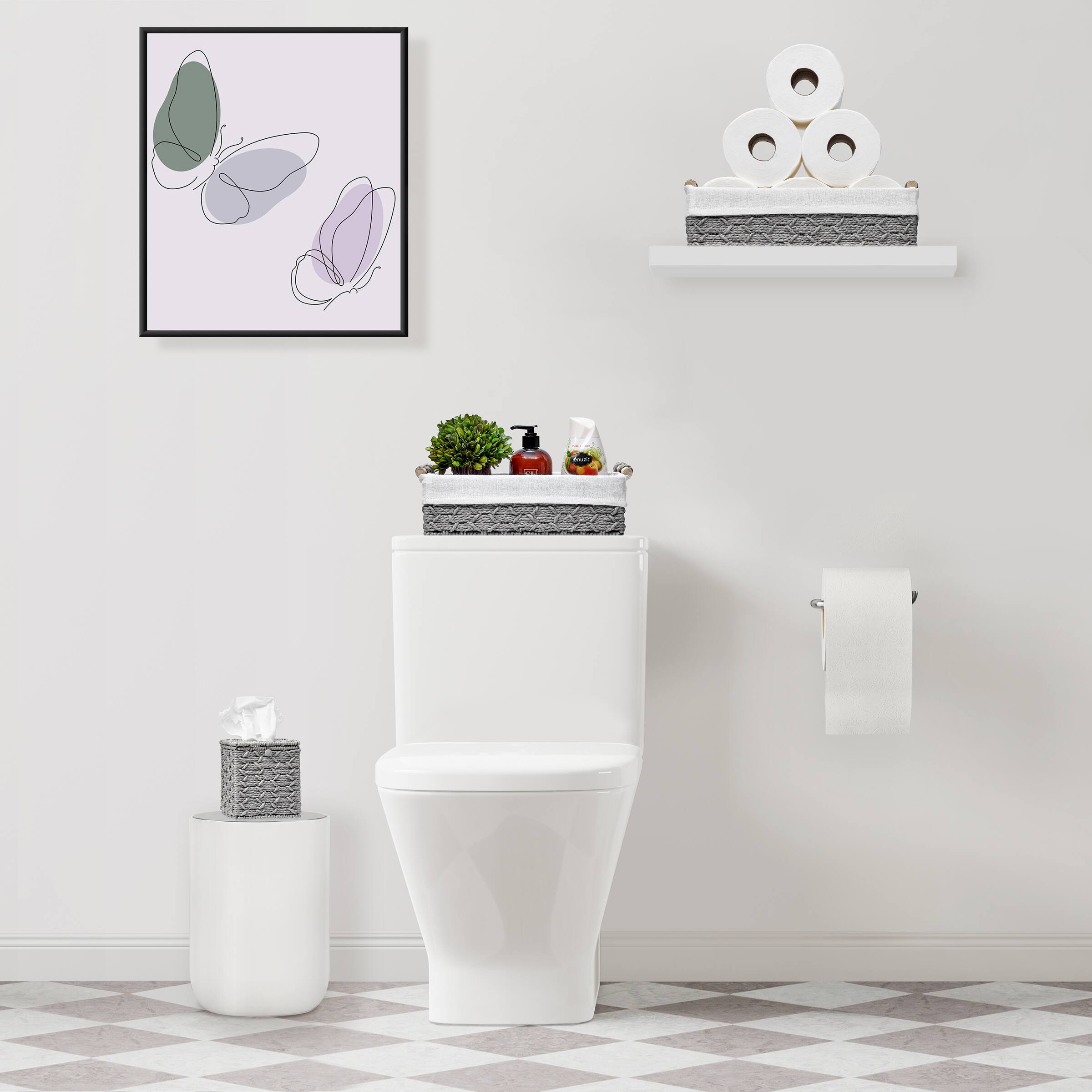 Angle. Sorbus - Sorbus  Bathroom Baskets & Tissue Holder Set - Decorative Wicker Baskets for Bathroom Shelves - , Hand Towels, Skincare.