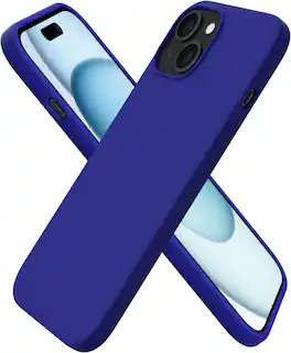 Ornarto - Compatible with iPhone 15 Case 6.1", Slim Liquid Silicone 3 Layers Full Covered Protective Cover - Klein Blue