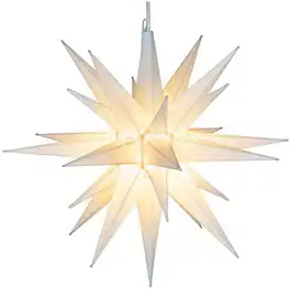 Schertz - "Large Warm LED Moravian Star, 3D Hanging Christmas Decoration" - White