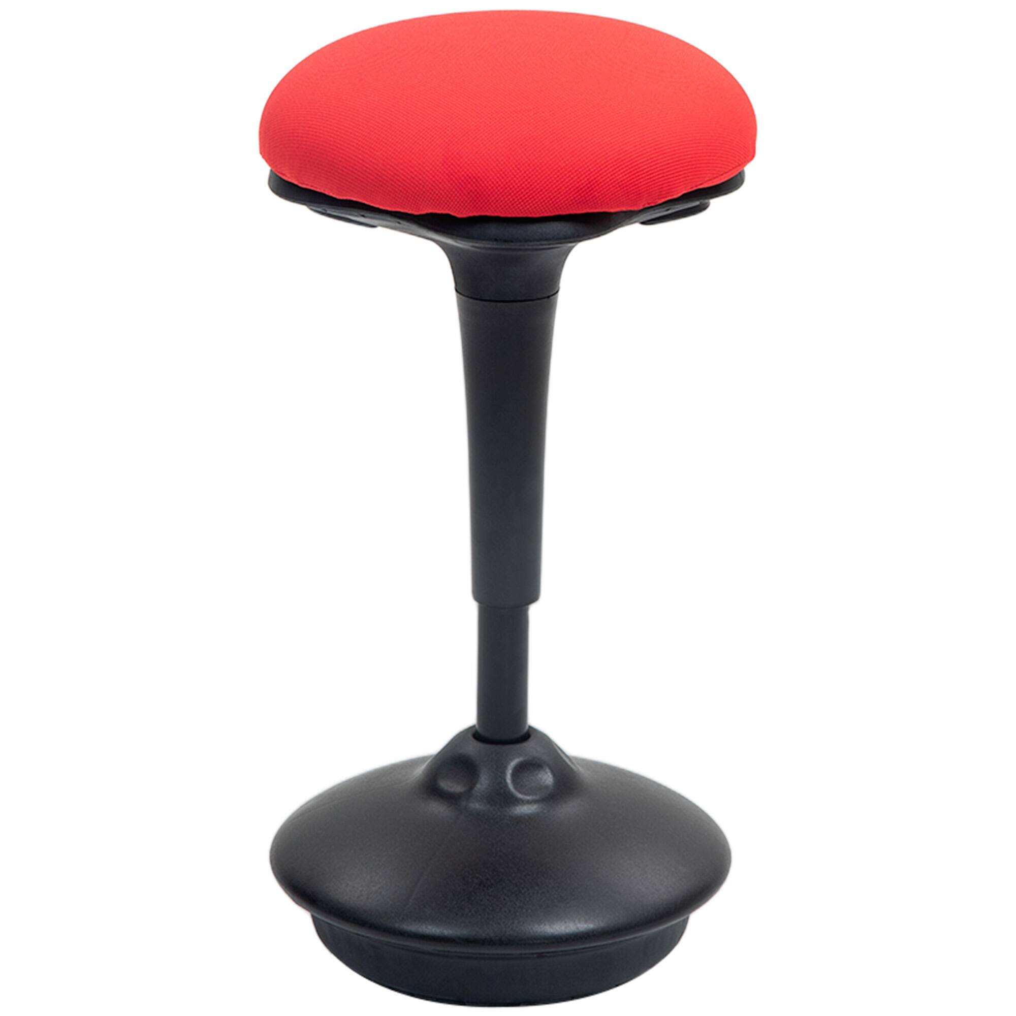 Front. Homcom - Backless Wobble Stool Chair, Standing Desk Chair, Adjustable Active Ergonomic Learning Stool for Office Desks - Red.