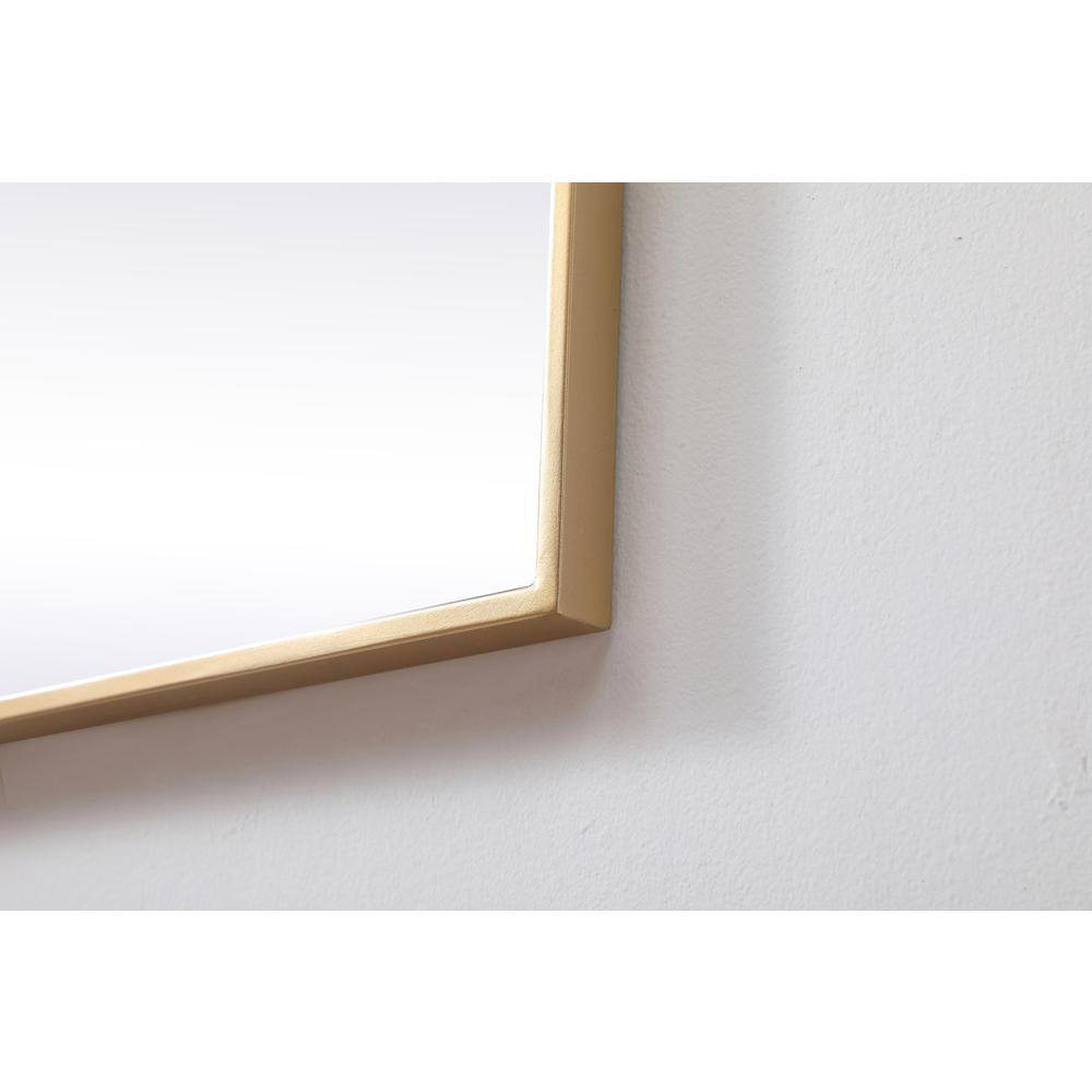 Back. Elegant Decor - Metal Frame Square Mirror 42 inch in Brass - Brass.