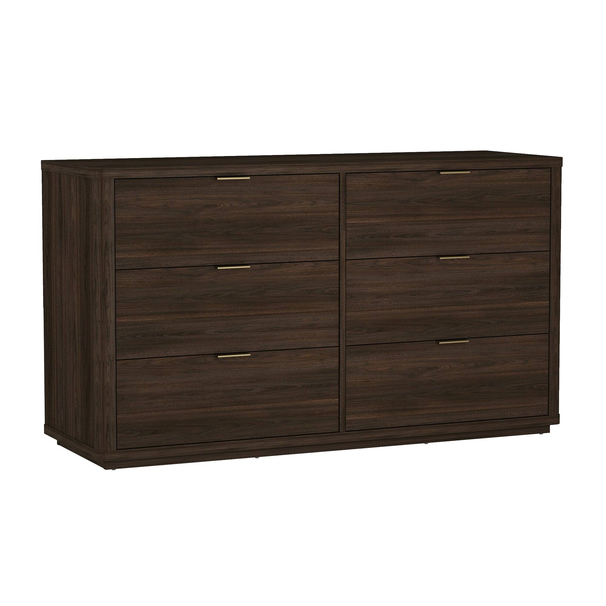 Alt View 2. Manhattan Comfort - Evalyn Modern 60" Dresser - Brown.