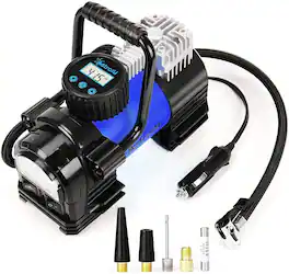 AstroAI - Tire Inflator Air Compressor Air Pump 12V DC Digital Tire Pump 150PSI with Emergency LED - Blue