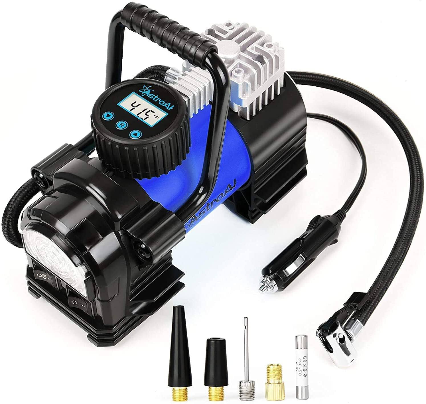 AstroAI - Tire Inflator Air Compressor Air Pump 12V DC Digital Tire Pump 150PSI with Emergency LED - Blue