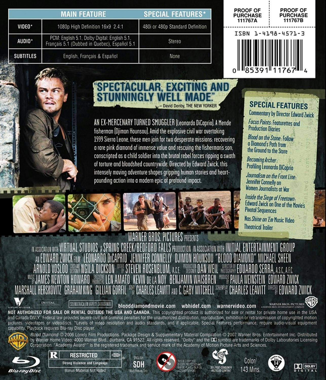 Back. Blood Diamond [Blu-ray].