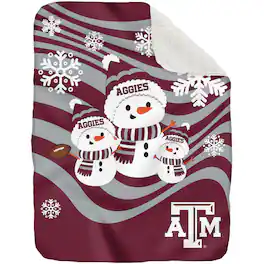 Pegasus - Texas A&M Aggies 50'' x 60'' Snowman Sherpa Blanket - Maroon