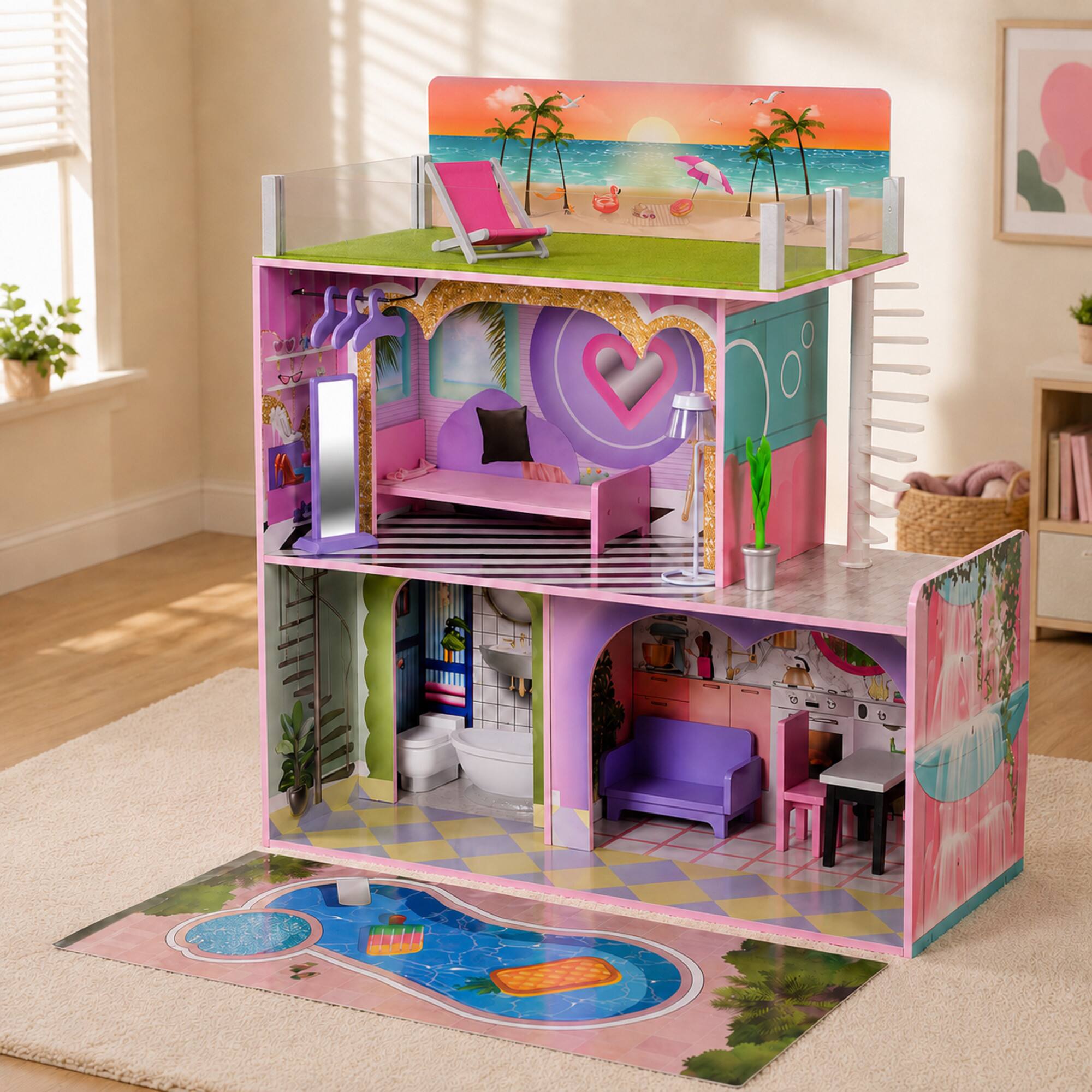 Alt View 1. Teamson Kids - Dreamland Sunset Dollhouse.
