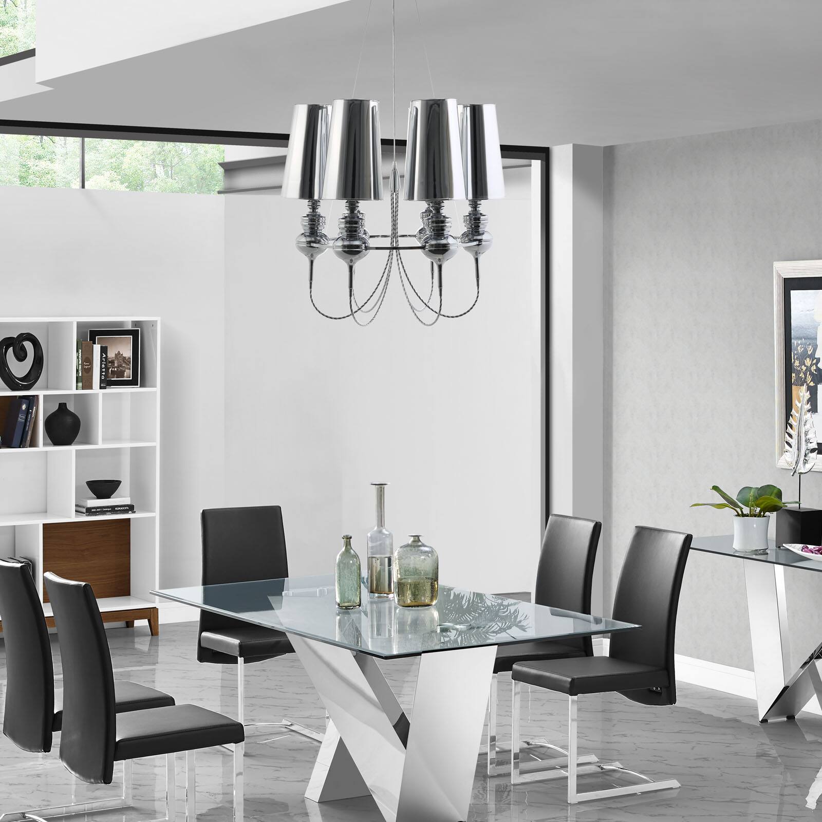 Tapestry Stainless Steel Chandelier by Modway - Silver