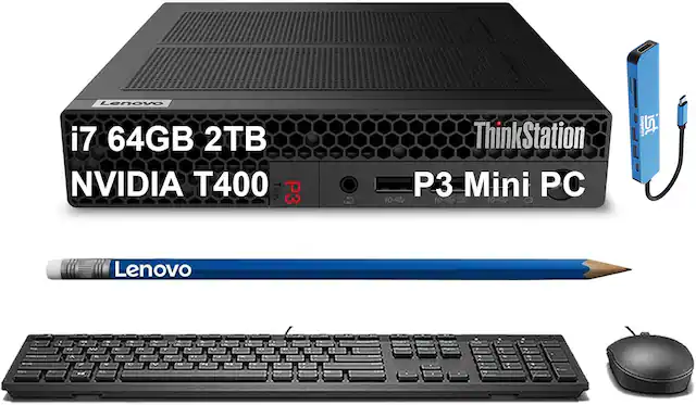 Lenovo ThinkStation P3 Mini PC
i7 64GB 2TB NVIDIA T400