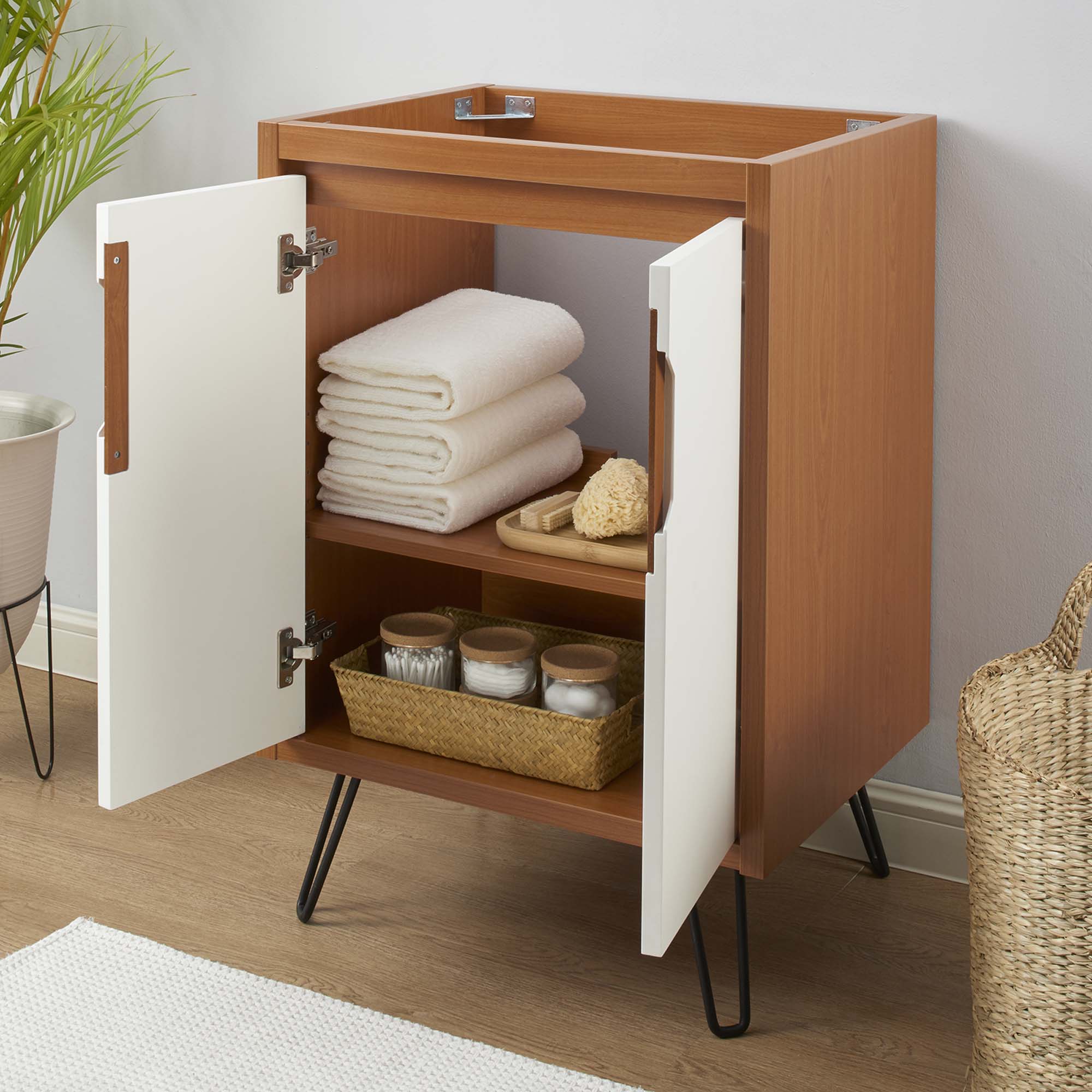 Back. Modway - Energize Bathroom Cabinet Basin Not Included - Cherry White.
