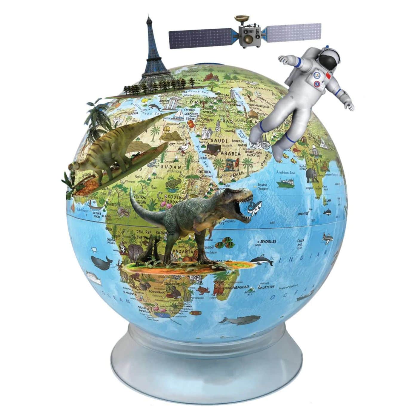 Replogle - Day/Night Illuminated Kids Globe with AR App - Blue Ocean Vegetational Globe