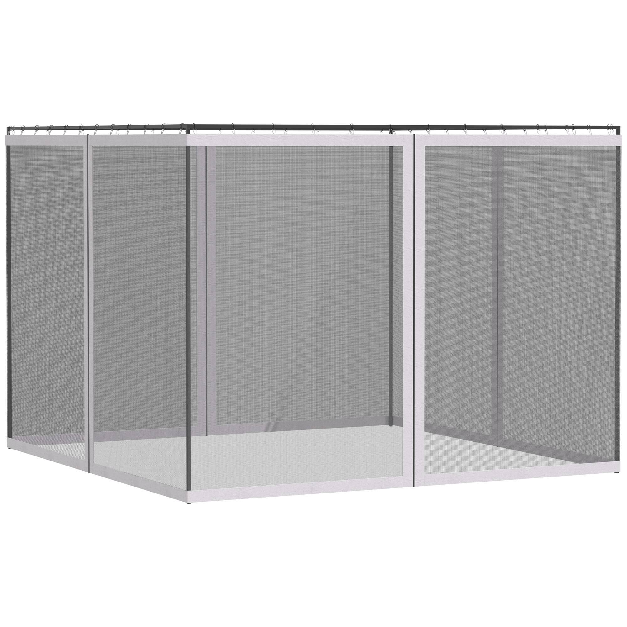 Front. TinyHomie - 10 x 13FT Replacement Mesh Sidewall Netting for Patio Gazebos and Canopy Tents with Zippers Sidewall Only White.