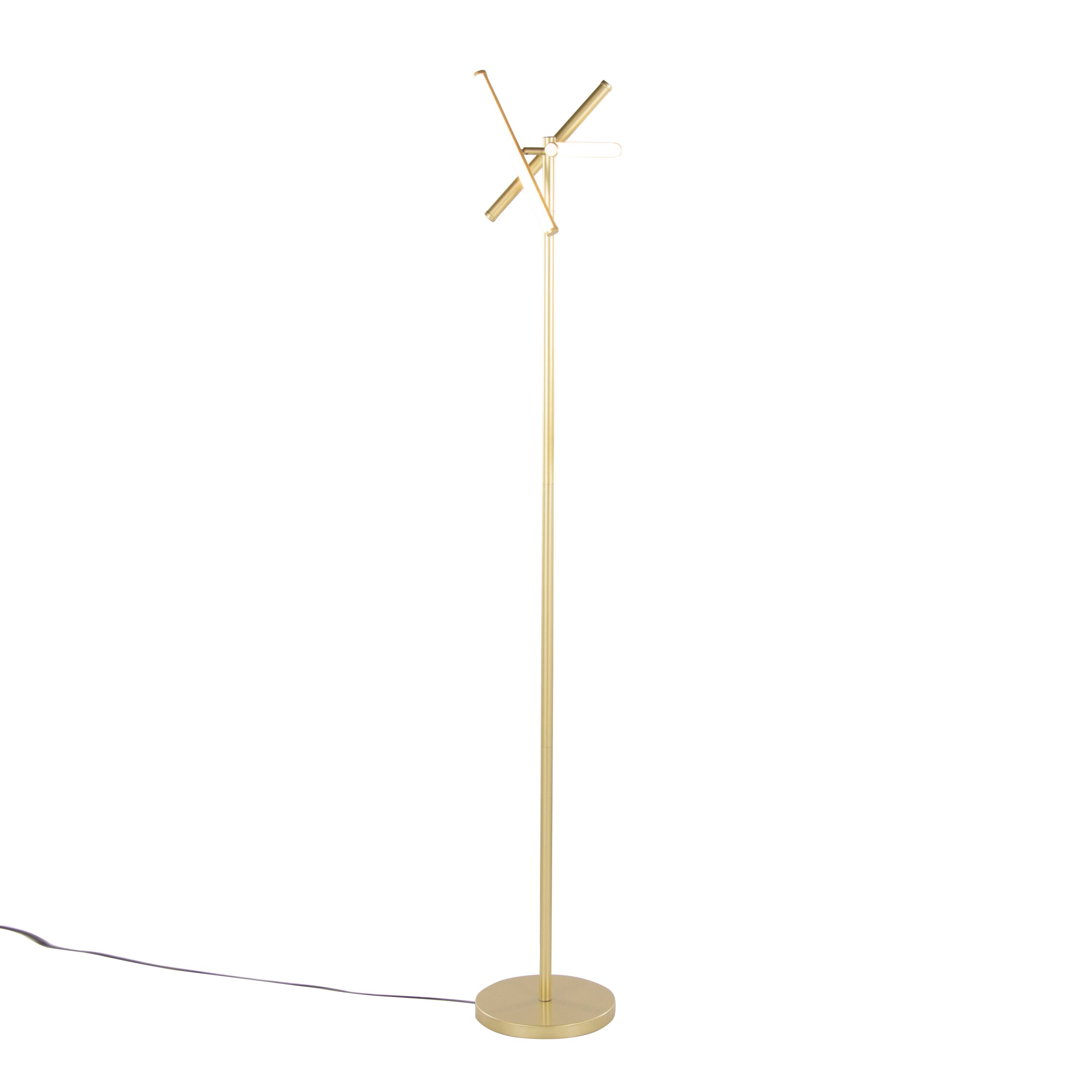 Alt View 1. Loheer - Loheer Modern Gold Floor Lamp 65 Inch Swivel Metal Tall Standing Lamp for Living Room Bedroom Reading Nook - Gold.