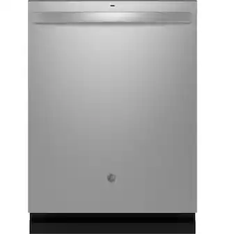 Front. GE - 24" Top Control Built-In Stainless Steel Tub Dishwasher with 3rd Rack, Sanitize Cycle and 47 dBA - Stainless Steel.