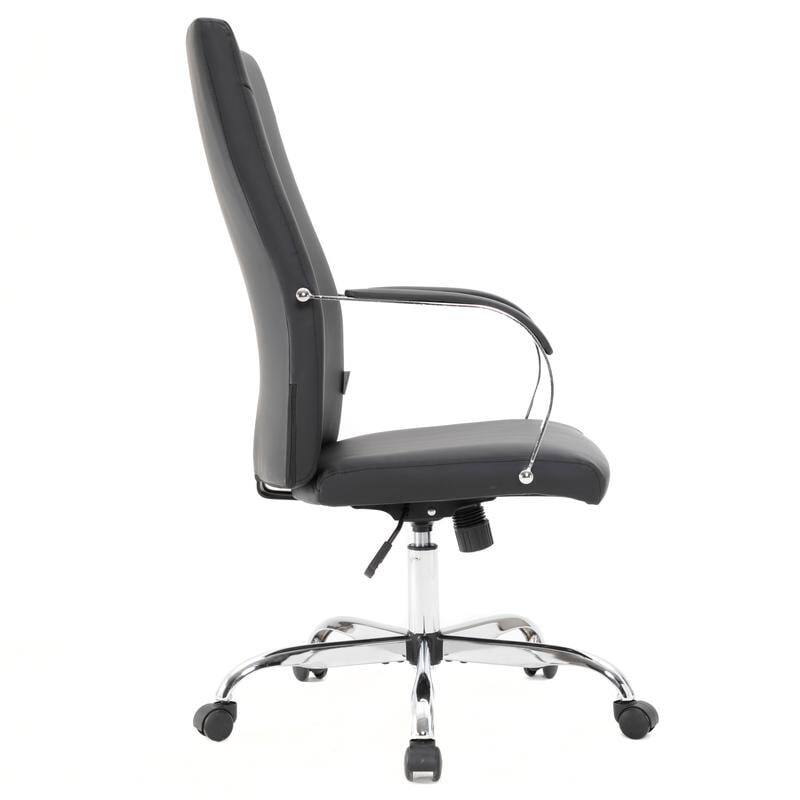 Alt View 2. LeisureMod - Set of 8 Sonora Modern Ergonomic High-Back Leather Task Office Chair with Swivel and Tilt for Home Office - Black.