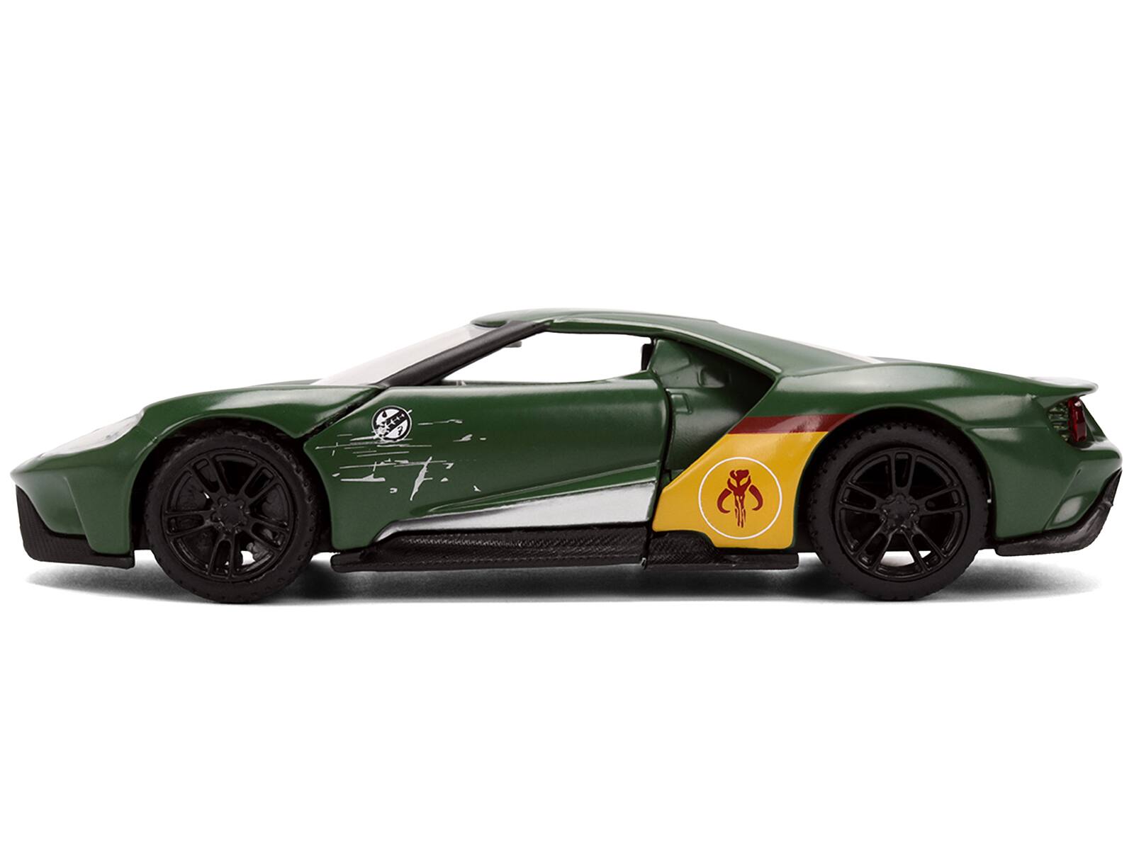 Alt View 2. Jada - 2017 Ford GT "Boba Fett" Livery Dark Green with Graphics "Star Wars" Franchise 1/32 Diecast Model Car by Jada.