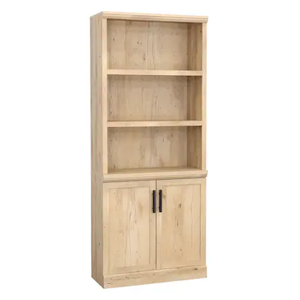 Front. Sauder - Aspen Post 5-Shelf Library Bookcase w/ Doors - Prime Oak.