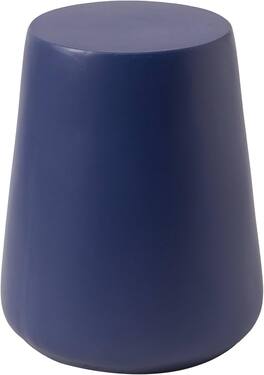 LeisureMod - Glint Tapered Fiberstone Side Table, Marble-Look Modern Indoor/Outdoor Accent Table - Saphire Blue
