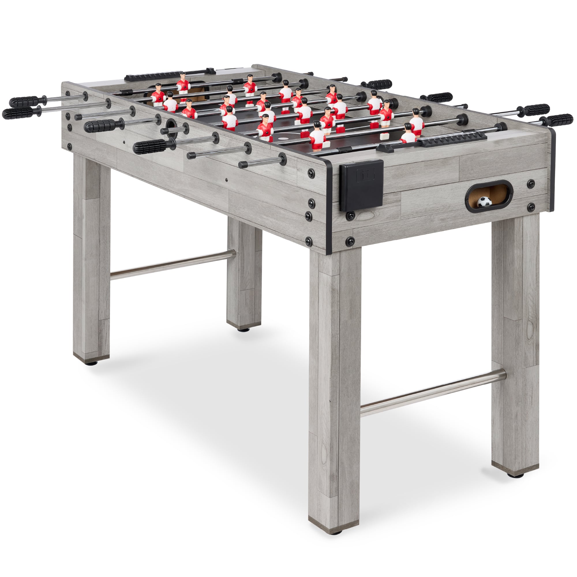 Front. Best Choice Products - Best Choice Products 48in Competition Sized Foosball Table for Home, Game Room w/ 2 Balls, 2 Cup Holders - Gray - Gray.