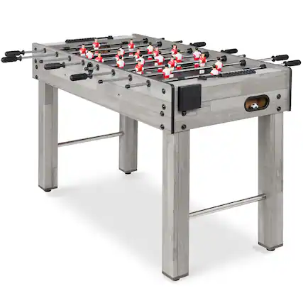 Front. Best Choice Products - Best Choice Products 48in Competition Sized Foosball Table for Home, Game Room w/ 2 Balls, 2 Cup Holders - Gray - Gray.
