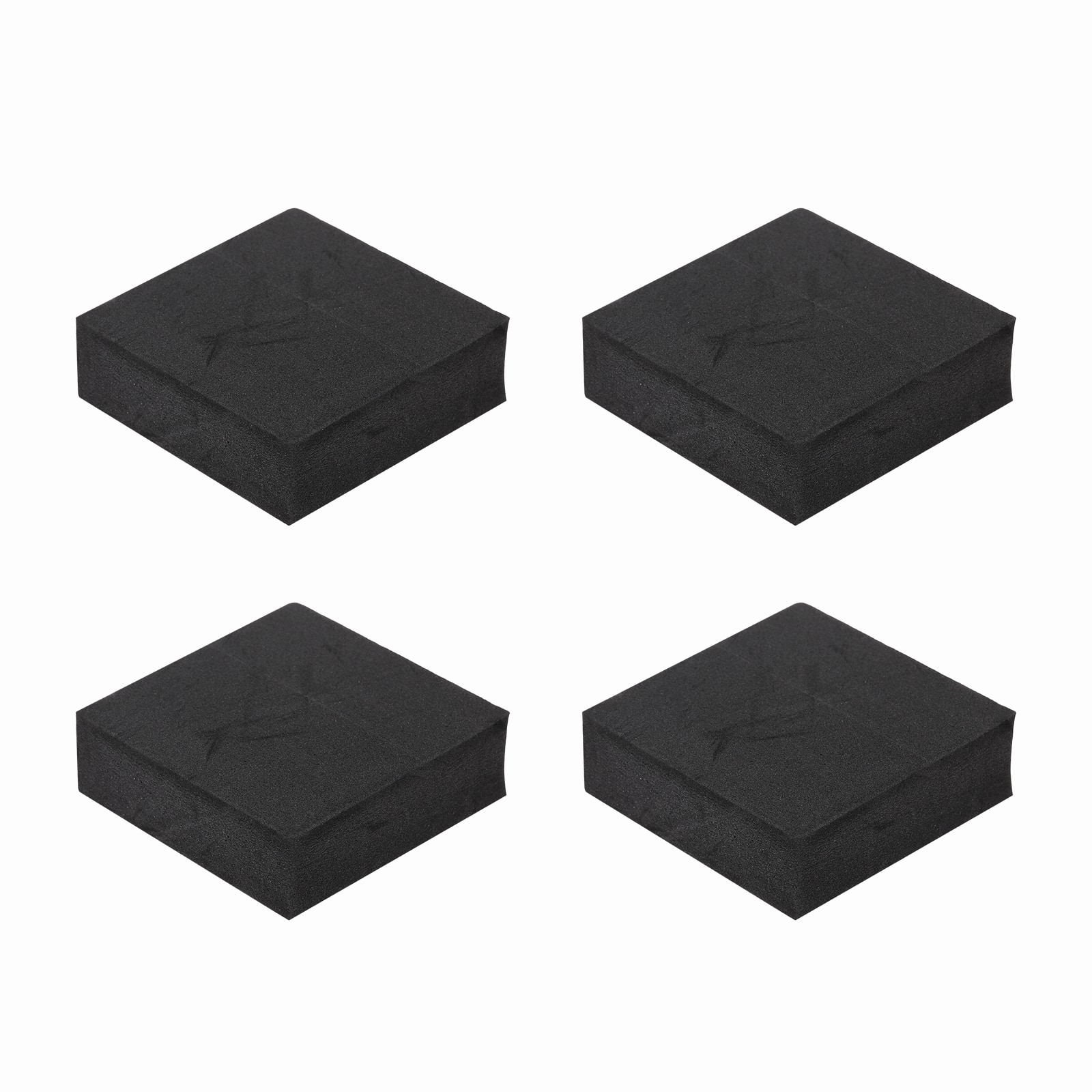 Unique Bargains - Single Sided Speaker Isolation Pads 60x60x20mm Square EVA Acoustic Foam Anti-Vibration Feet for Speaker Subwoofer, 4pcs - Black