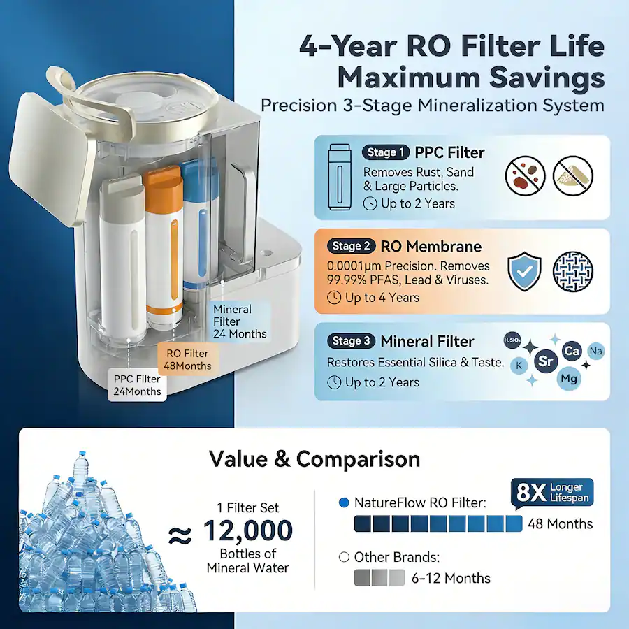 Ppc Filter NatureFlow Y6 Pro Countertop Reverse Osmosis Water Filter w ...