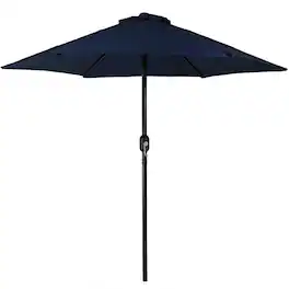 Sunnydaze - 7.5 ft Aluminum Patio Umbrella with Tilt and Crank - Blue