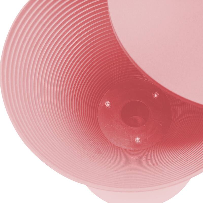 Alt View 4. LeisureMod - Boyd Modern Round Hourglass Accent Side Table, Drum Storage Table with Ribbed Base for Indoor/Outdoor - Pink.