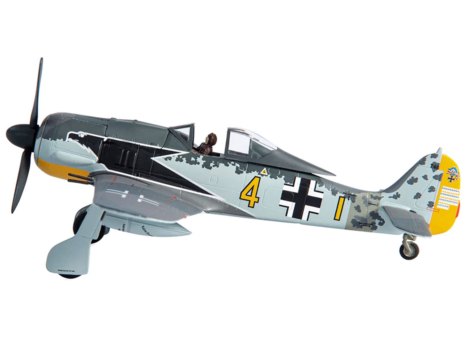 Angle. JC Wings - Focke-Wulf FW 190A-4 Fighter Aircraft Major Siegfried Schnell, Luftwaffe, JG2, France (1943) 1/72 Diecast Model - Multicolor.