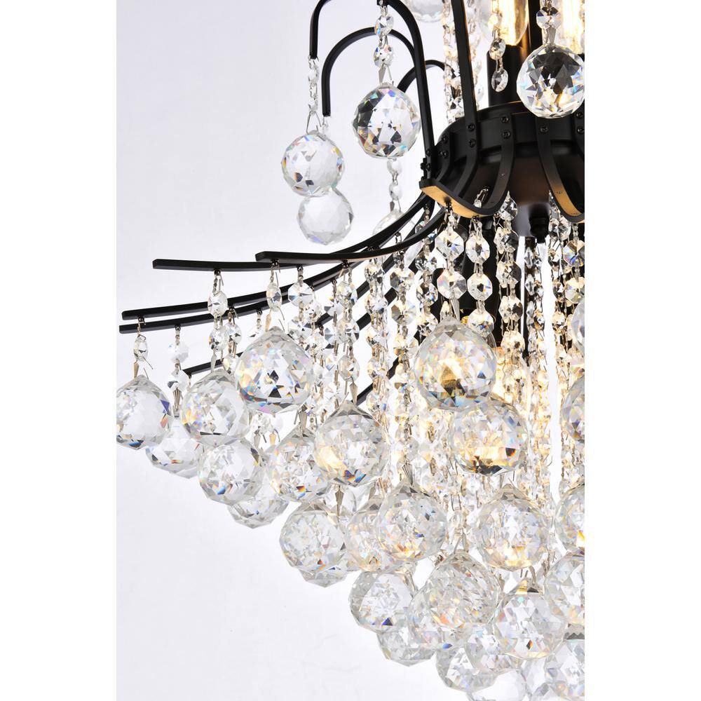 Back. Elegant Lighting - Toureg 22 inch black chandelier - Black And Clear.